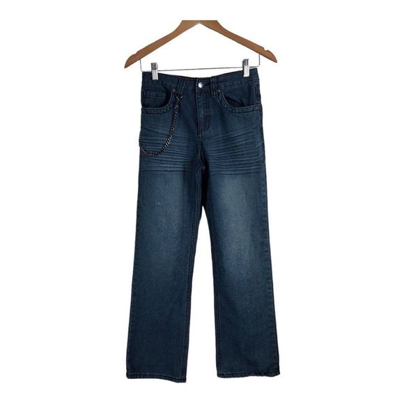 EXTREME ZONE Vintage 90’s Straight Relaxed Jeans with Chain Kids 12 - Picture 1 of 7